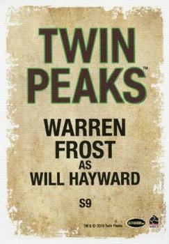 2019 Rittenhouse Twin Peaks Archives - Original Stars of Twin Peaks #S09 Warren Frost Back