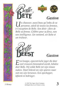 1992 Upper Deck Beauty and the Beast (French/Dutch) #3 Gaston Back