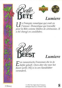 1992 Upper Deck Beauty and the Beast (French/Dutch) #8 Lumiere Back