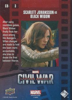 2016 Upper Deck Captain America Civil War (Walmart) - Character Bios #CB-3 Scarlett Johansson Back