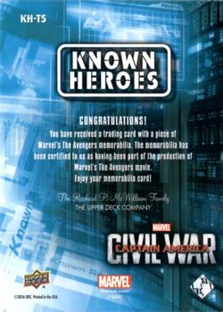 2016 Upper Deck Captain America Civil War (Walmart) - Known Heroes #KH-TS Robert Downey Jr. Back