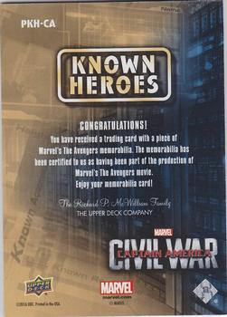 2016 Upper Deck Captain America Civil War (Walmart) - Known Heroes #PKH-CA Chris Evans Back