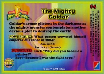 1994 Collect-A-Card Mighty Morphin Power Rangers (Hobby) - Powerfoil #56 The Mighty Goldar Back