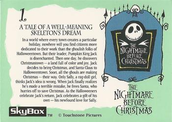 1993 SkyBox The Nightmare Before Christmas #1 A tale of well-meaning skeleton's dream Back