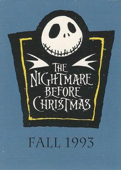 1993 SkyBox The Nightmare Before Christmas #1 A tale of well-meaning skeleton's dream Front