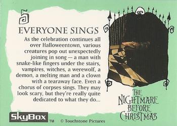 1993 SkyBox The Nightmare Before Christmas #5 Everyone sings Back