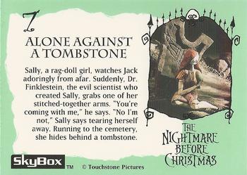 1993 SkyBox The Nightmare Before Christmas #7 Alone against a tombstone Back