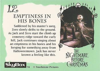 1993 SkyBox The Nightmare Before Christmas #12 Emptiness in his bones Back