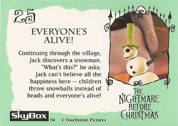 1993 SkyBox The Nightmare Before Christmas #25 Everyone's alive! Back