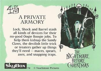 1993 SkyBox The Nightmare Before Christmas #45 A private armory Back