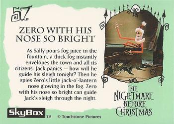 1993 SkyBox The Nightmare Before Christmas #57 Zero with his nose so bright Back