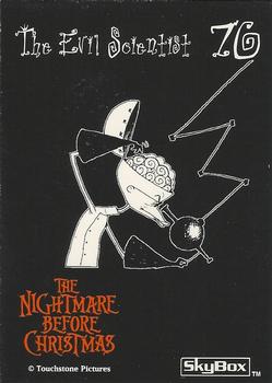 1993 SkyBox The Nightmare Before Christmas #76 Dr. Finklestein, the evil scientist Back
