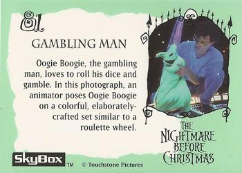 1993 SkyBox The Nightmare Before Christmas #81 Gambling Man Back