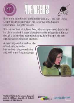 2003 Strictly Ink The Avengers Definitive Trading Card Collection Series 1 - Bonus Gold Foil #F11 Emma Peel Back