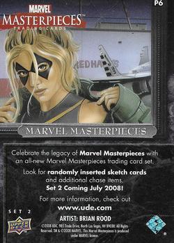 2008 Upper Deck Marvel Masterpieces Set 2 - Promos #P6 Ms. Marvel Back