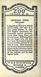 1927 Wills's Zoo #38 Leopard Back