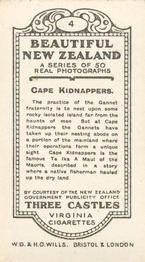 1928 Wills’s Three Castles Beautiful New Zealand #4 Cape Kidnappers Back
