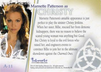2006 Inkworks Charmed Destiny - Autographs #A-11 Marnette Patterson Back