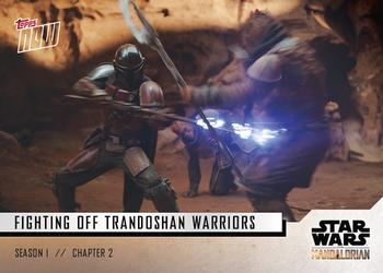 2019 Topps Now Star Wars: The Mandalorian #6 Fighting Off Trandoshan Warriors Front
