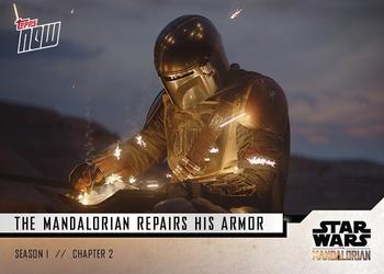2019 Topps Now Star Wars: The Mandalorian #7 The Mandalorian Repairs His Armor Front