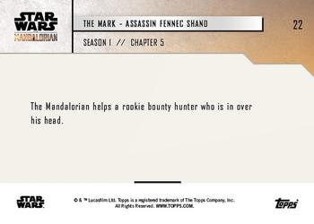 2019 Topps Now Star Wars: The Mandalorian #22 The Mark - Assassin Fennec Shand Back