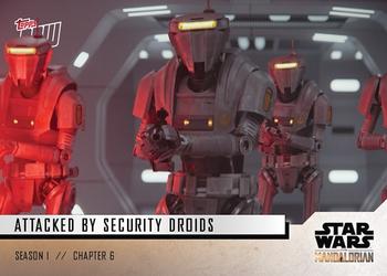 2019 Topps Now Star Wars: The Mandalorian #26 Attacked by Security Droids Front