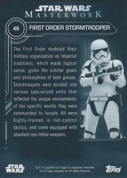 2019 Topps Star Wars Masterwork - Blue #49 First Order Stormtrooper Back