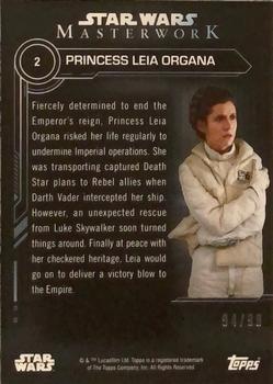 2019 Topps Star Wars Masterwork - Green #2 Princess Leia Organa Back