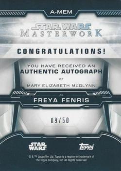 2019 Topps Star Wars Masterwork - Autographs #A-MEM Mary Elizabeth McGlynn Back