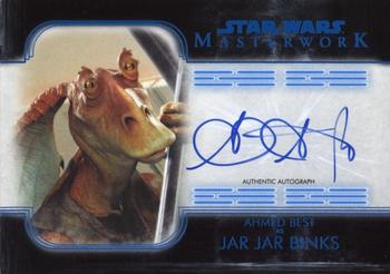 2019 Topps Star Wars Masterwork - Autographs Blue Foil #A-AB Ahmed Best Front