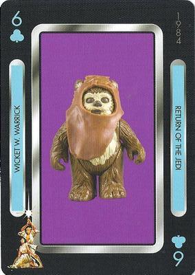 2019 NMR Distribution Star Wars Vintage Kenner Action Figures Playing Cards #6♣ Wicket W. Warrick Front