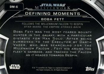 2019 Topps Star Wars Masterwork - Defining Moments #DM-6 Boba Fett Back