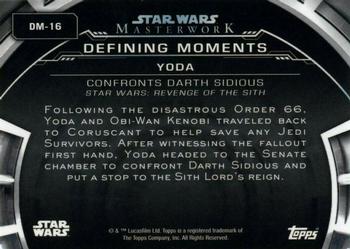 2019 Topps Star Wars Masterwork - Defining Moments #DM-16 Yoda Back
