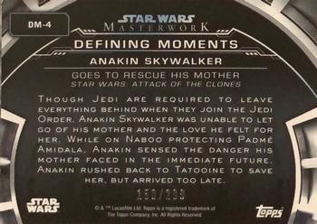 2019 Topps Star Wars Masterwork - Defining Moments Rainbow Foil #DM-4 Anakin Skywalker Back