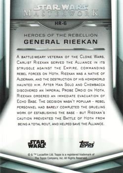 2019 Topps Star Wars Masterwork - Heroes of the Rebellion #HR-6 General Rieekan Back