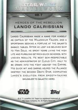 2019 Topps Star Wars Masterwork - Heroes of the Rebellion #HR-7 Lando Calrissian Back