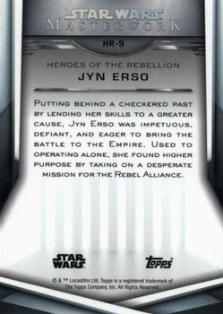 2019 Topps Star Wars Masterwork - Heroes of the Rebellion #HR-9 Jyn Erso Back
