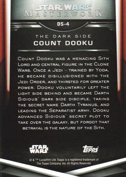 2019 Topps Star Wars Masterwork - The Dark Side #DS-4 Count Dooku Back