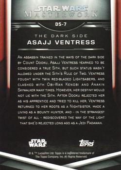 2019 Topps Star Wars Masterwork - The Dark Side #DS-7 Asajj Ventress Back