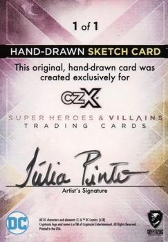 2019 Cryptozoic CZX Super Heroes & Super Villains - Sketch Artists #NNO Julia Pinto Back