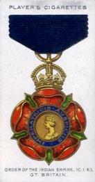1927 Player's War Decorations & Medals #4 The Most Eminent Order of the Indian Empire Front