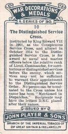 1927 Player's War Decorations & Medals #10 The Distinguished Service Cross Back