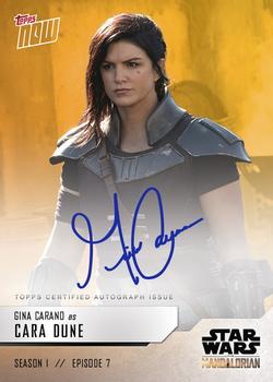 2019 Topps Now Star Wars: The Mandalorian - Autographs #NNO Gina Carano Front