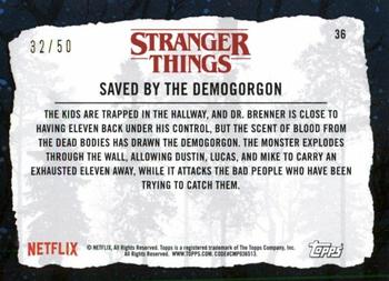 2019 Topps Stranger Things Welcome to the Upside Down - Red #36 Saved by the Demogorgon Back