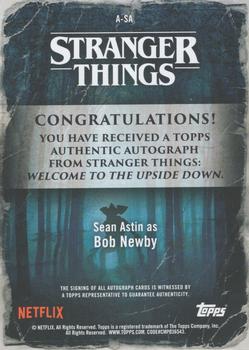 2019 Topps Stranger Things Welcome to the Upside Down - Autographs Red #NNO Sean Astin Back