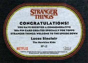 2019 Topps Stranger Things Welcome to the Upside Down - Commemorative Button Pin Relics #HP-LC Lucas Sinclair / The Hawkins Kids Back