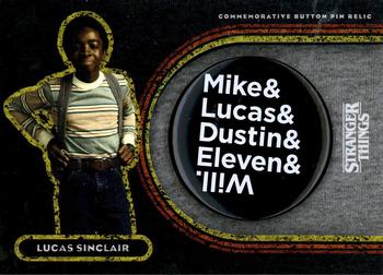 2019 Topps Stranger Things Welcome to the Upside Down - Commemorative Button Pin Relics #HP-LC Lucas Sinclair / The Hawkins Kids Front