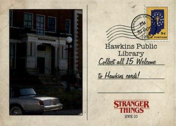 2019 Topps Stranger Things Welcome to the Upside Down - Welcome to Hawkins #HWK-10 Hawkins Public Library Back