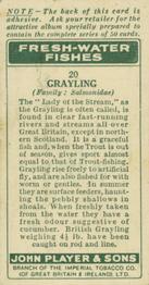 1933 Player's Fresh-Water Fishes #20 Grayling Back