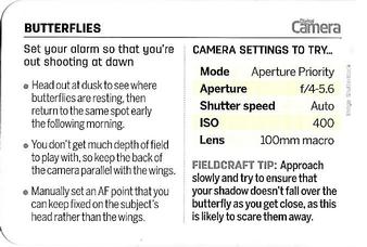 2016 Digital Camera Magazine 30 Wildlife Photography Tips Cards #NNO Butterflies Back